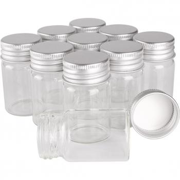 24pcs 20ml Transparent Glass Jars with Aluminum Covers