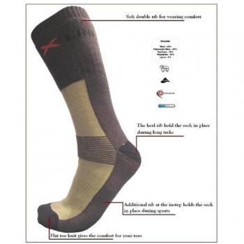 Calcetines trekking Expansivas X-LINE marrón BEIGE talla 9-12