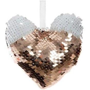 Décoration Sapin Noël Sequin Coeur Doré Féérie Lights