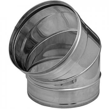 Codo Inox-304 Ø150-45º Simple pared. Dinak