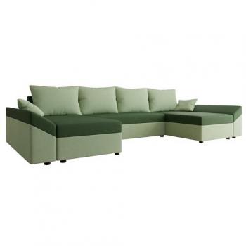 Ecksofa Memphis U mit Schlaffunktion und Bettkasten, Mikrofaser 0009 + Mikrofaser 0010