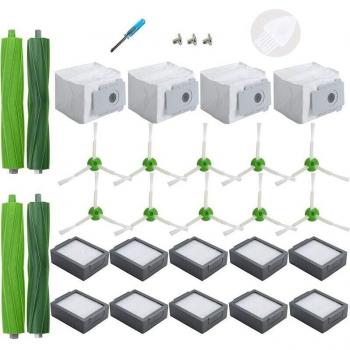 IRobot Vacuum Upgrade Set – 4 Dust Bags, 10 Filters, 10 Side Brushes, 2 Rubber Bristles