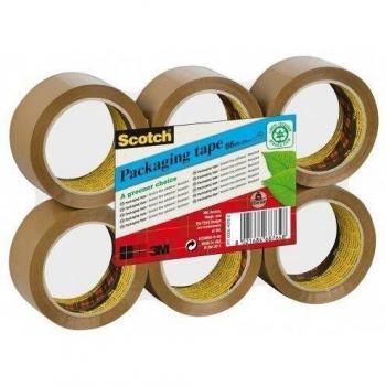 Rollo de cinta de embalar Scotch A Greener Choice (6 unidades, 50 mm x 66 m)