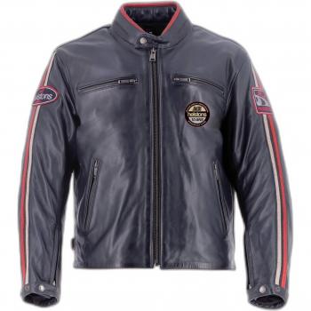 Giacca in pelle moto Helstons Ace Blu 4XL