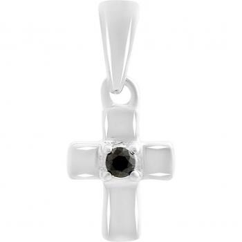 Croce in argento con zaffiro 0,047ct