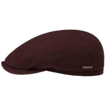 57 cm Stetson Belfast Vedrick Wool Flat Cap in Raspberry