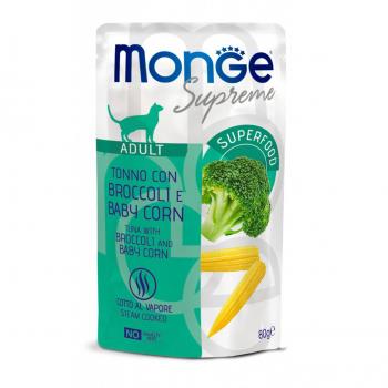 Adult Cat Supreme Thon Brocoli Maïs Miniature 80 g – Monge