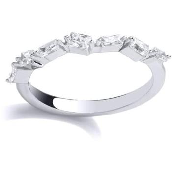 White Silver Art Deco Eternity Ring – GVR803