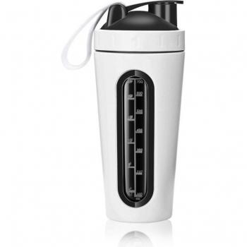 Bouteille de mélange en acier inoxydable, sans BPA, blanche, étanche