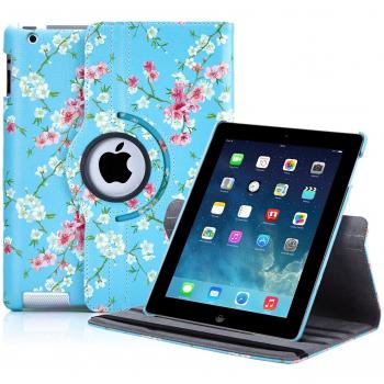 Apple iPad 2/3/4 Spring Blue Floral PU Leather Folio Case – 32nd Design