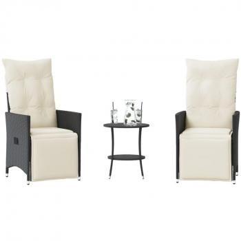 Garden Seating Ensemble: 3-Piece Black Rattan Set – vidaXL