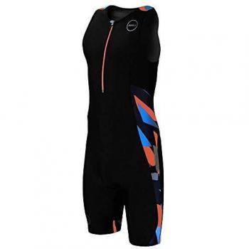 Zone3 Men's Trisuit Activate Plus – Midnight Camo in Black, Orange & Blue – Medium