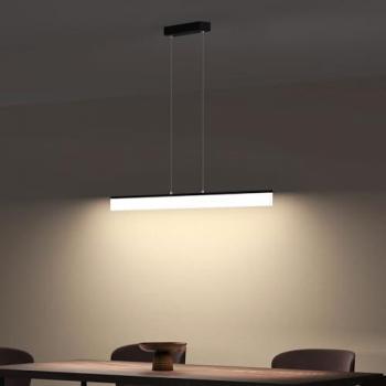 Sogood Luminaire Plafonnier Noir Mate 110 cm – Télécommande Intelligente