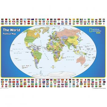 World for Kids, The, Poster Sized, Laminated : Wall Maps World