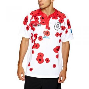 Army Poppy Shirt for Men – XXL, White & Red Edition