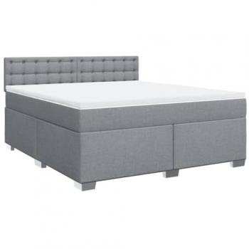 Cama box spring con colchón tela gris claro 180x200 cm Vidaxl 111435