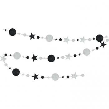 4m Glitter Mirror Paper Round Garland