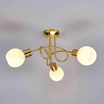 3-Bulb Ceiling Light Elaina by Lindby in Brass, Gold, for Living Room & Dining Room