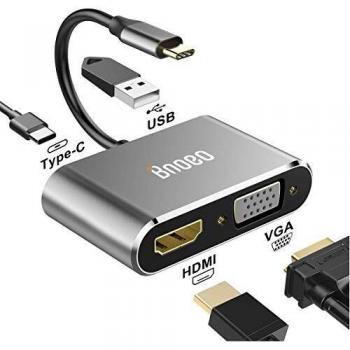 Bnoeo Ultra‑Fast USB‑C Video Adapter (HDMI, VGA, 1080P)