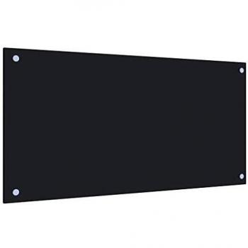 80x40 cm Kitchen Backsplash, Black, Tempered Glass, vidaXL
