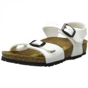 Sandalias de vestir Birkenstock Rio para niñas, color blanco, talla 38