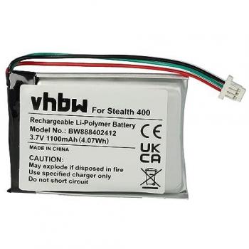 Vhbw Batterie de remplacement pour casque Turtle Beach Stealth 420X, 500P, 400, 600 (1100mAh, 3,7V, Li-polymère)