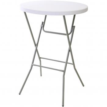 Neutraler Stehtisch aus leichtem Plastik – 80 x 80 x 110 cm (weiß)