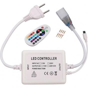 Dispositivo de regulación de luz RGB 750 5050 con control remoto IR