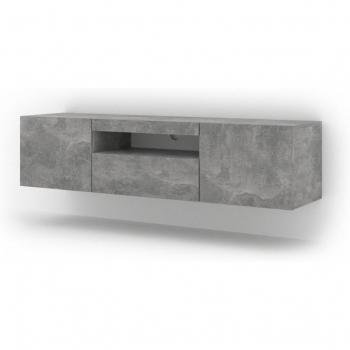 Salone Srl's Mueble tv aura de 150 cm de hormigón con iluminación LED en gris