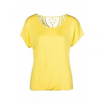 Vivance Kurzarmshirt mit Häkelspitze am Rücken aus weichem Viskose-Stretch