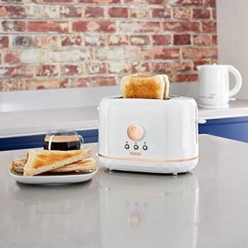 T20028 White 2‑Slice Toaster – Auto‑Browning, Defrost & Reheat