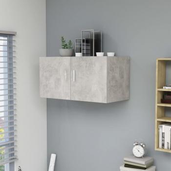 Armoire de Rangement Murale Gris Béton 80x39x40 cm