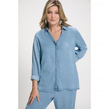Plus‑Size Lyocell Denim‑Inspired Tunic, Blue, Ulla Popken, 36/38