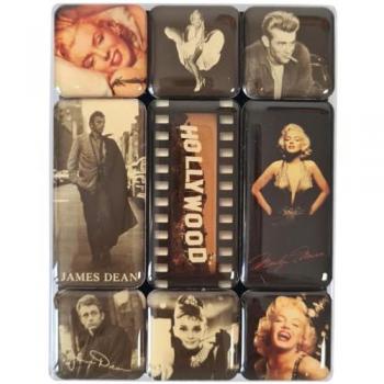 Coffret de 9 mini-magnets emaillés Marilyn Monroe