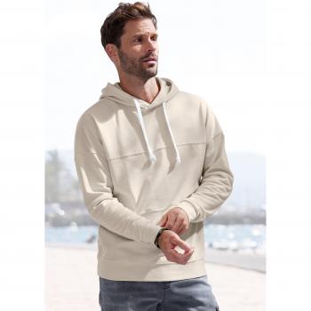 HIS Herren-Langarm-Kapuzen-Sweater Beige – Regular Fit
