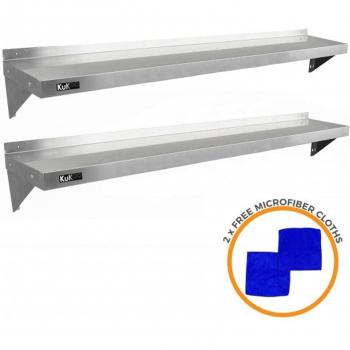 2x KuKoo Stainless Steel Shelves 1940mm x 300mm