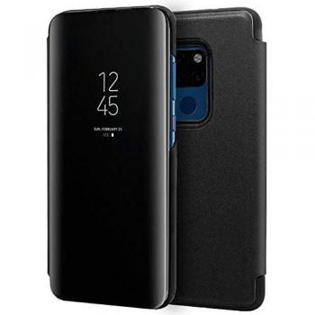 Funda Flip Cover Transparente Huawei Mate 20 Negro