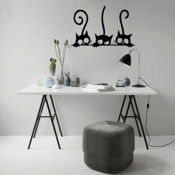 Three Playful Cats Home Decor Stickers