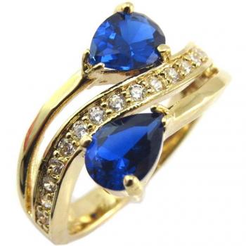 Anillo de oro 'Sissi' con zafiro blanco 56