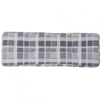 Pallet Comfort: Cuscino a Quadrati Grigi 120x40x12 cm in Tela