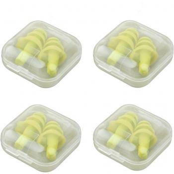 4 Pairs of Soft Silicone Earplugs for Noise Reduction