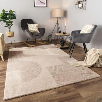 Alfombra de Pelo Corto Paco Home Diseño Geométrico 80x150 cm