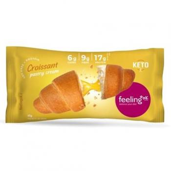 FeelingOk Croissant +Protein Ripieno alla Crema Pasticcera – Dolce Proteico Low‑Carb 65 g
