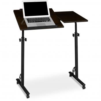 Adjustable Laptop Podium with Wheels, 110 x 80 x 50 cm, Black