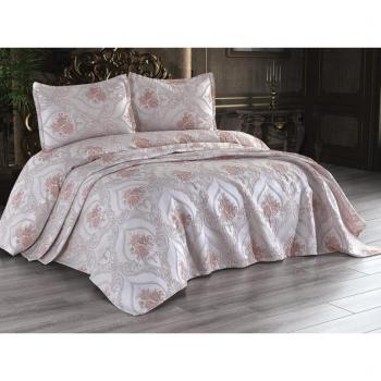 Set di lenzuola Sandra 3 pezzi, copriletto 240x250, federa 50x70, dimensione doppia, satin di cotone, rosa