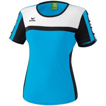 Erima Damen Classic 5-C T-Shirt (Curacao/S Schwarz/W) – Größe 38