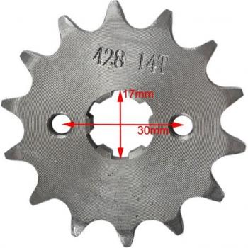 Pignon à dents 12T 13T 14T 15T 16T 17mm 428