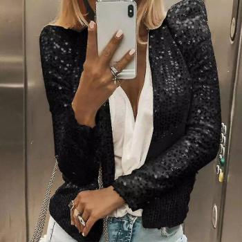 Cárdigan Negro Brillante para Mujer