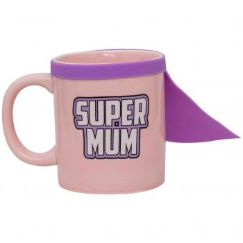 Thumbs Up Super Mum Cup – Keramik, Rosa, 13×21 cm