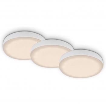 Set di 3 faretti LED da incasso bagno senza cornice, temperatura colore bianco caldo, 3W, 350